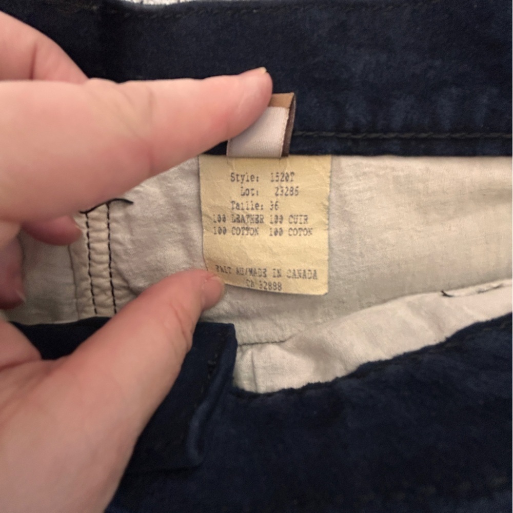 Vintage Wash 2 Wear W2W Mens Size 36 Suede Pants Machine Washable Navy Blue Pant - Picture 9 of 14
